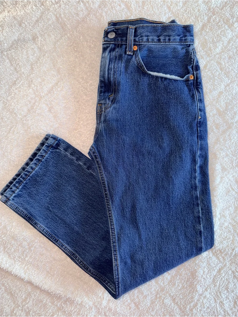 Levi's Men's Straight Jeans in Dark Blue Denim